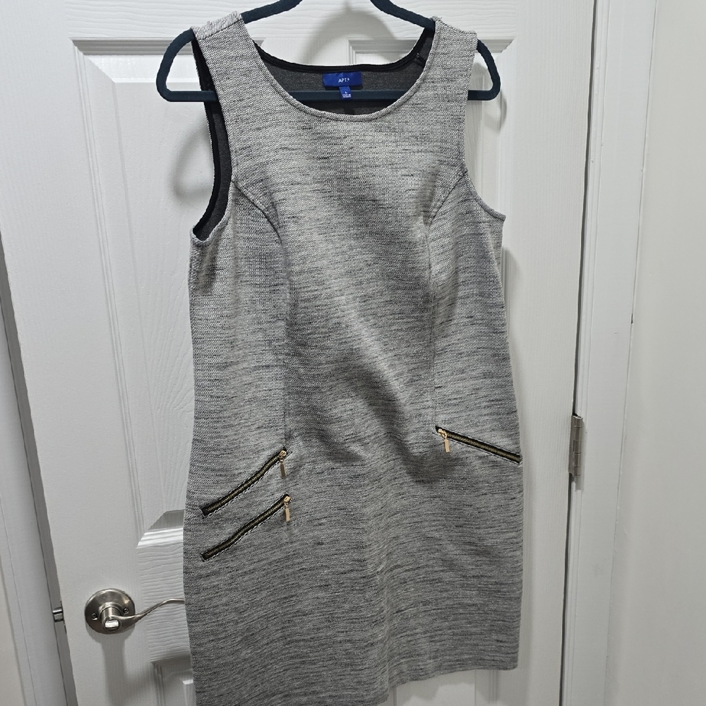Elle Gray Mini Dress with Zipper Details